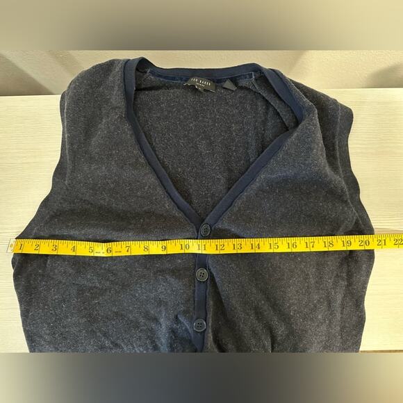 Ted Baker London Mens Sleeveless Button Down Sweater Vest Size 5 (XL) Navy - Picture 7 of 7
